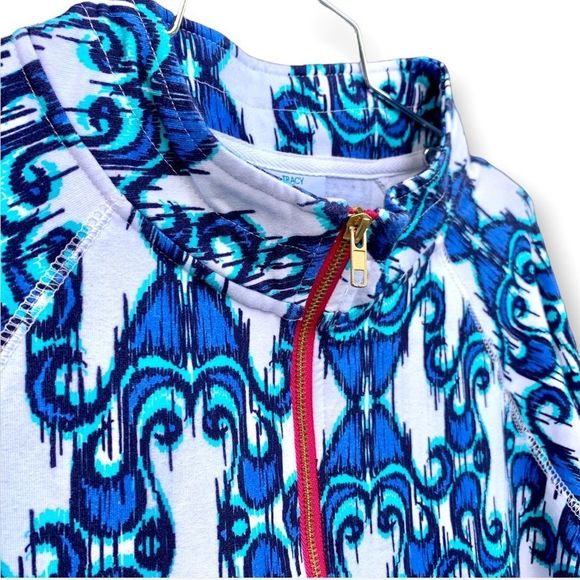 Tracy Negoshian Blue White Print Tunic Sweatshirt Size XS - Picture 4 of 7